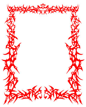 red pointed tibal style frame vector