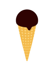 アイスクリーム　チョコレート　コーン　アイス　イラスト