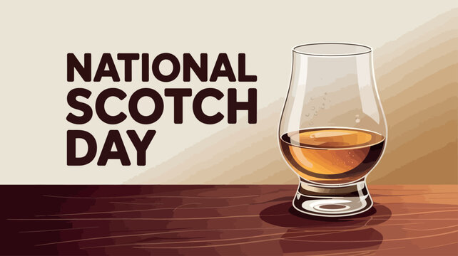 National Scotch Day Whiskey Glass Celebration Drink Design

