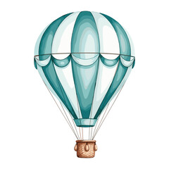 Teal Hot Air Balloon Watercolor Sublimation