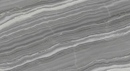 Obraz premium Abstract background featuring a polished grey stone surface with distinctive horizontal white and dark grey wavy lines.