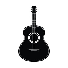 Acoustic guitar vector illustration: a classic wooden musical instrument with strings, isolated on white for a clean, crisp sound