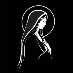 Vector illustration of the Virgin Mary. Our Lady of Guadalupe