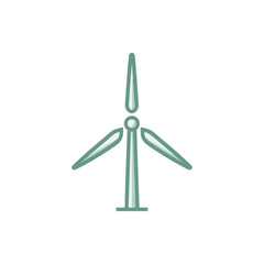Abstract illustration of a wind turbine symbolizing renewable energy in a clean environment