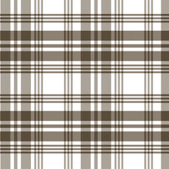 Brown and White Plaid Seamless Pattern

