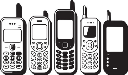 Classic Mobile Phones Through the Decades – Iconic Handsets Timeline in Modern Flat Vector Art