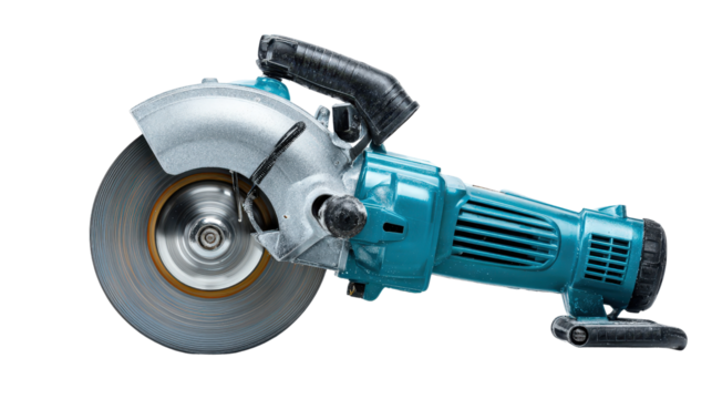 Electric grinding machine with replaceable disc background isolated on a Transparent background, PNG file.