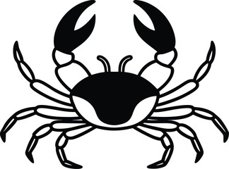 Obraz premium Minimalist crab illustration on a sandy beach in a flat design style