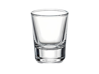 Clear Glass Shot Glass on White Background on transparent background
