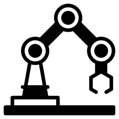 Industrial Robot outline mixed icon