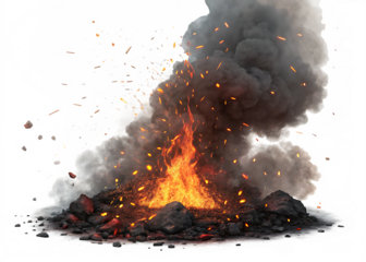  perftect fire particles embers isolated on white background PNG ,AI GENERATED