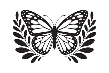 Obraz premium Black line art of a butterfly bundle for kids coloring book coloring page doodle art in white background 