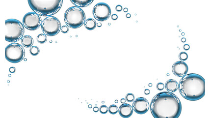 Elegant Abstract Background with Sparkling Blue Bubbles on Black Canvas Creates a Captivating Visual Display