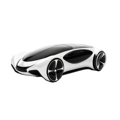 A car with futuristic design, visually striking car with a futuristic design, isolated on transparent background