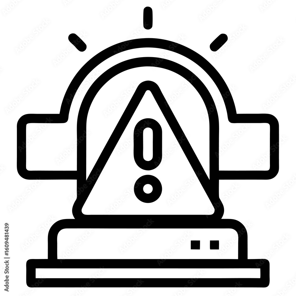 Aufkleber system alert outline icon – black vector for software notifications & warnings