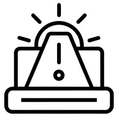 Digital System Notification Symbol – Line Art Icon for Error & Update Prompts


