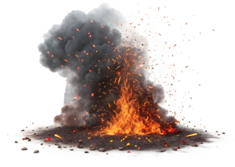  perftect fire particles embers isolated on white background PNG ,AI GENERATED