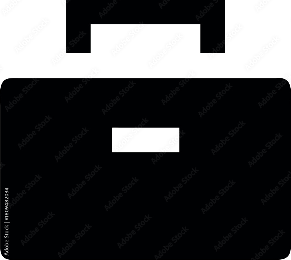 Poster simple business briefcase icon with color options for design and web use