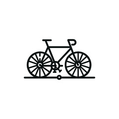 A minimalist illustration of a bicycle on a flat surface, symbolizing transportation and leisure
