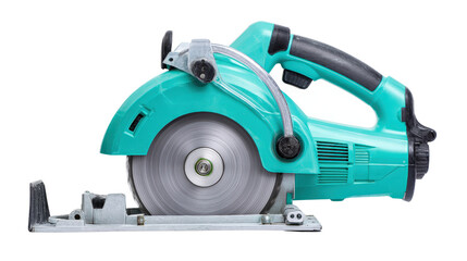 Fototapeta premium Electric saw with cutting guide rail background isolated on a Transparent background, PNG file.