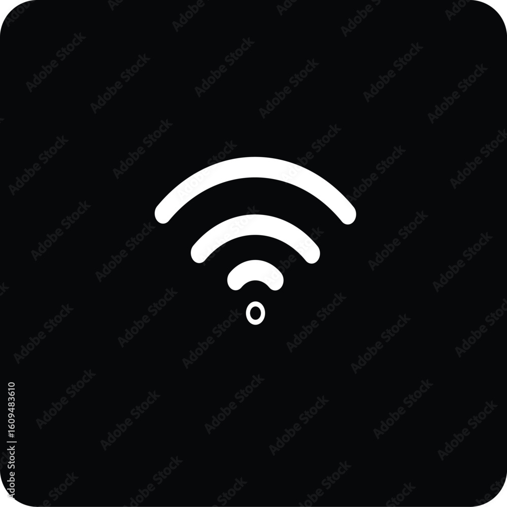 Poster bold wi-fi icon symbolizing strong signal or internet access. perfect for dashboards, app interfaces