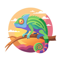 chameleon cartoon illustration