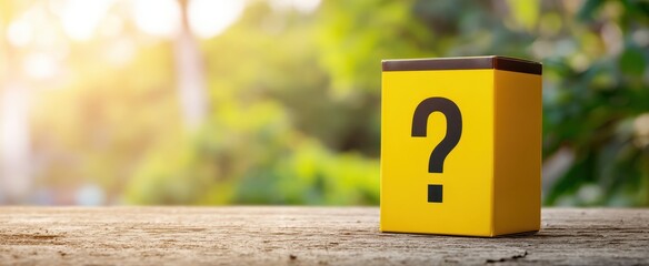 The mystery box with a question mark inviting curiosity and exploration.