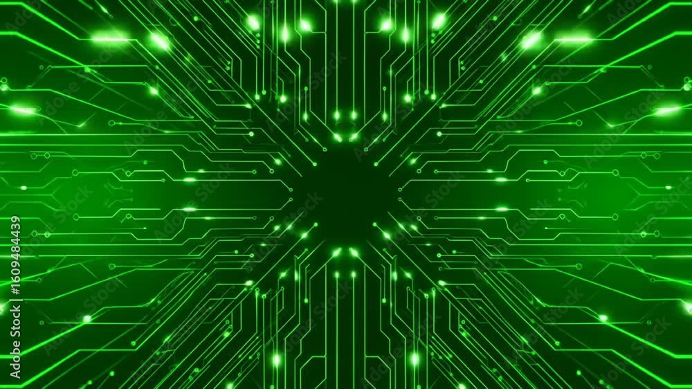 Aufkleber abstract green circuit board background digital technology design pattern futuristic cyber structure