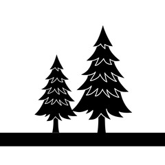 a christmas trees silhouette 