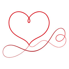 Fototapeta premium Elegant red heart swirl design