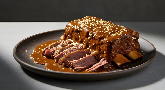 Traditional Mexican Mole de Espinazo&mdash;tender beef ribs simmered in rich, spicy mole sauce. A hearty, flavorful dish perfect for authentic food lovers.