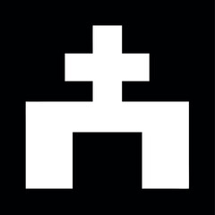 Obraz premium Simple Hospital Icon Design Featuring a Cross Symbol for Healthcare Services