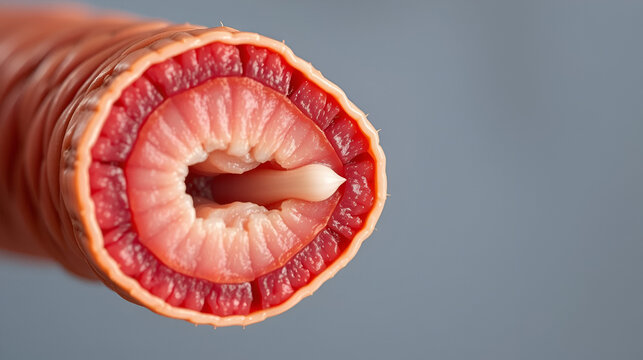 Cross section of earthworm clitellum showing glandular