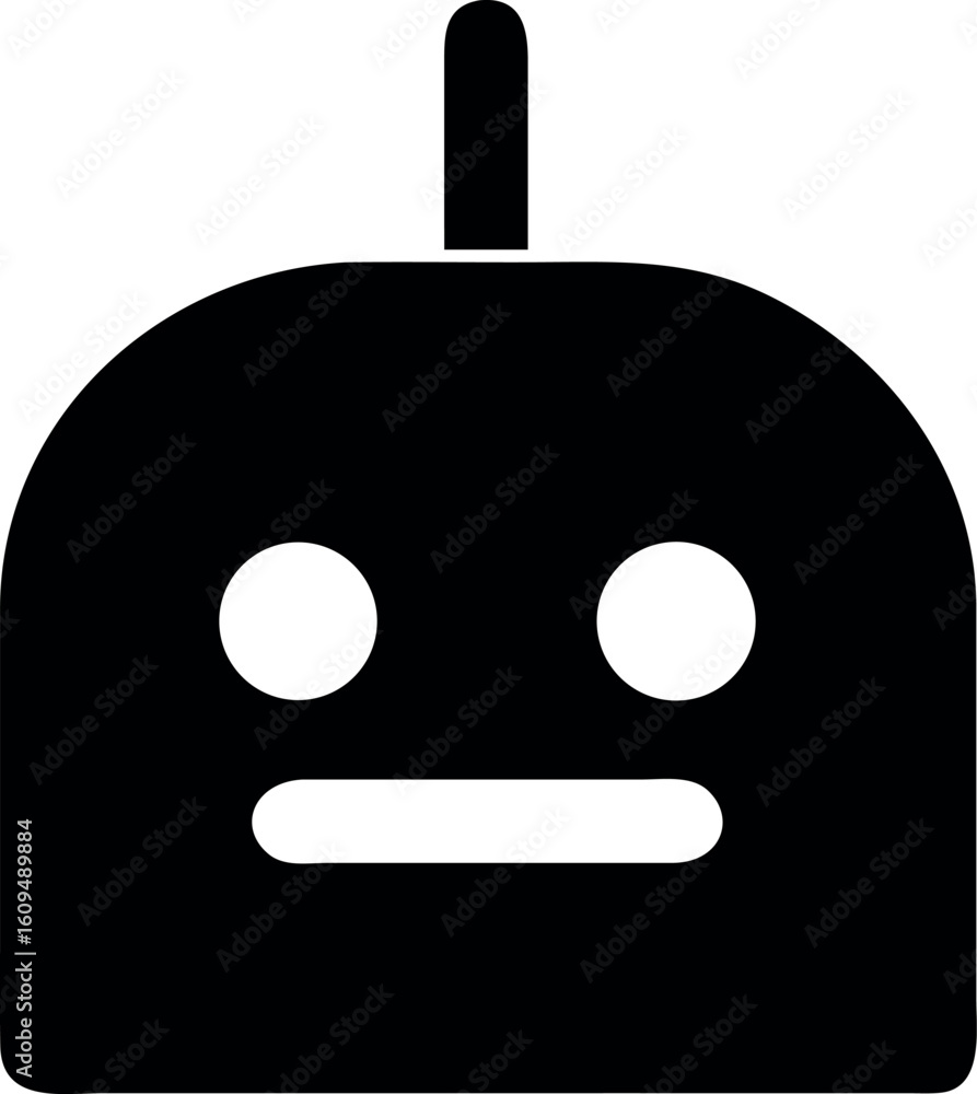 Poster modern robot icon design with geometric shapes and bold color palette