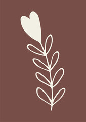 Hand Draw Doodle Heart Plant Nature color background