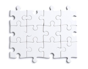 Blank white jigsaw puzzle
