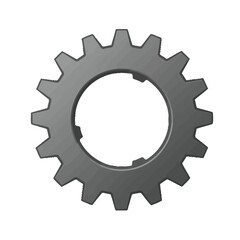 Sophisticated metal gear symbol conveys progress and innovation in a modern presentation design