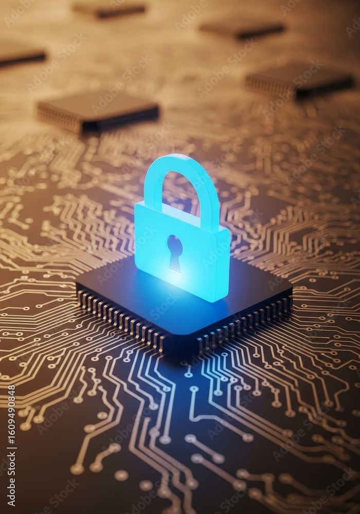 Poster security: network protection and data safety - cybersecurity, data encryption, network security, loc