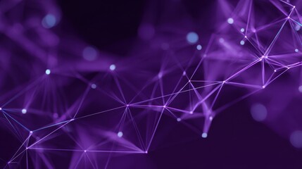 Abstract purple background with connecting dots and lines. Structure and communication. Abstract science geometrical network background. Technological.