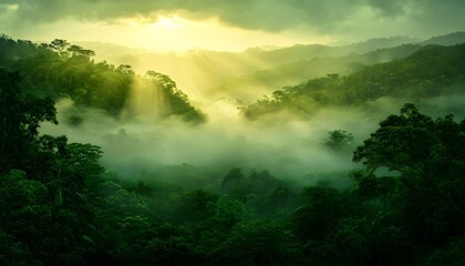 Fototapeta premium Ferns glowing in golden morning rays