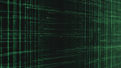 Futuristic green matrix digital code rain effect animation background wallpaper 4k - Powered by Adobe