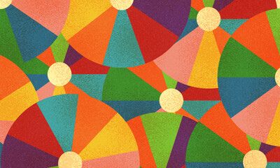 Fun colorful abstract background in doodle style. Simple playful design with hand drawn overlay shapes. Children style colored scribble banner background with doodle rough lines. Playful abstract bg