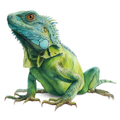 Basilisk in watercolor style, vector illustration, isolated on white background.