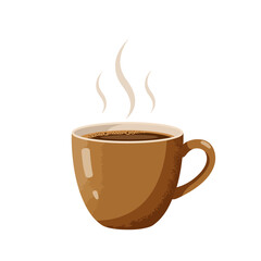 Obraz premium Steaming cup of coffee illustration perfect for cafe menus or social media posts about coffee