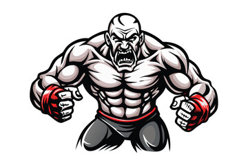Fototapeta premium MMA Fighter Esports Logo Style for T-shirts & Fight Brand Merchandis