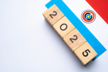 2025, Paraguay, Paraguay flag with date block, Concept, Important events for Paraguay in the new...