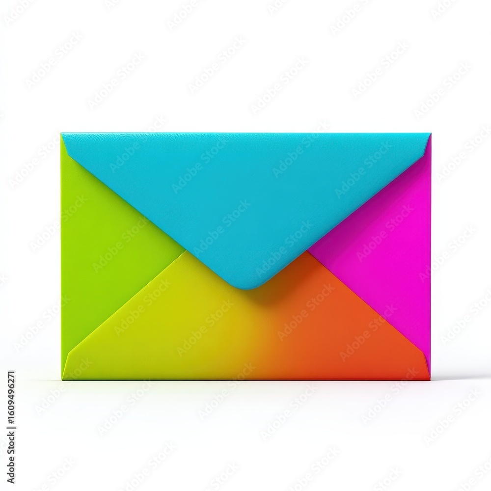 Poster vibrant multicolored envelope mockup bright colorful mailer for design projects and communication co