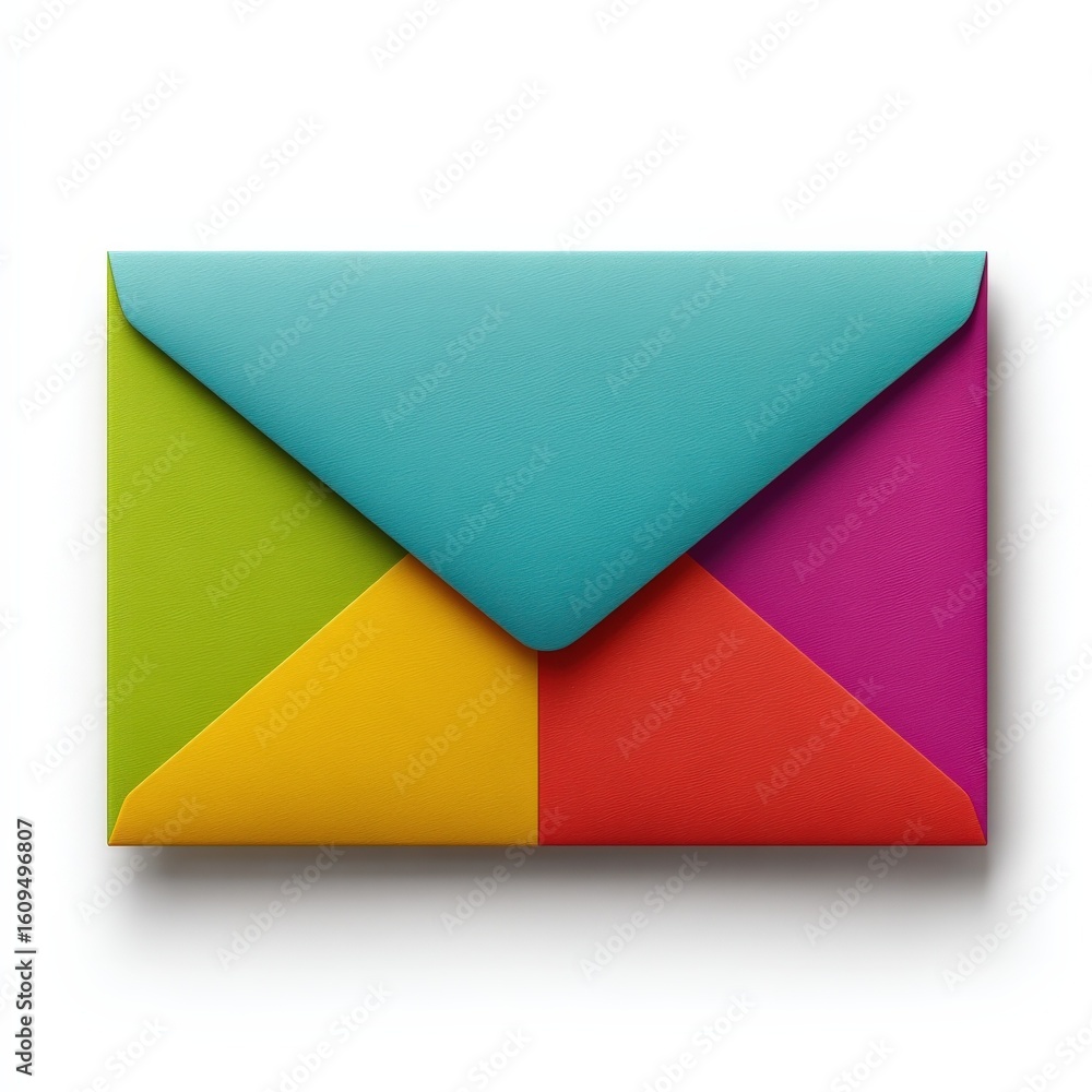 Poster colorful multicolored envelope design for correspondence messaging and communication