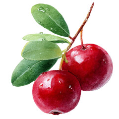 A watercolor painting of Cranberry, vector illustration on white background.