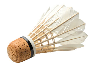 Closeup View of a Badminton Shuttlecock on transparent background